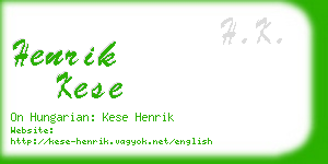 henrik kese business card